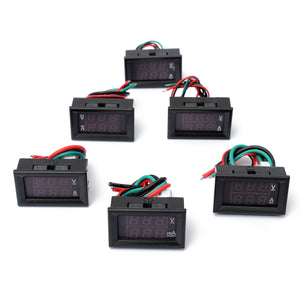 1Pcs 0.28 Inch Dual Display Red Led Panel DC 4.5-30V Digital Volt Meterr Ammeter 1-100A