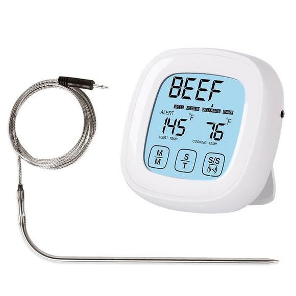 Digital Food Thermometer Timer for Kitchen Barbecue Measuring Tool