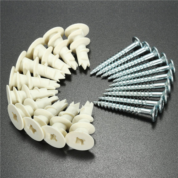 10Pcs Nylon Expansion Bolt Screw Cavity Wall Fixing Tool 2514mm