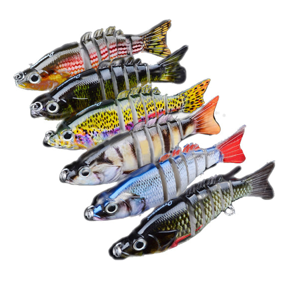 Proberos 6PCS Sections Fishing Lure 10.3cm 20.7g Swimbait Fishing Bait 6#