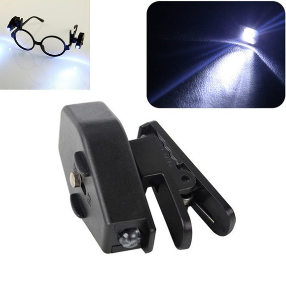 Mini Flashlight LED Eyeglass Clip On Adjustable Book Light Portable Universal Reading Night Lamp