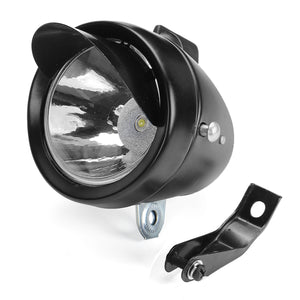 Retro Vintage Classic Metal Bike LED Headlight Front Fog Light Head Lamp Black