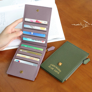 Women Ultrathin Card Holder Wallet PU Leather Elegant Purse