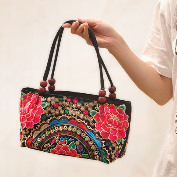 Ethnic Embroidery Flowers Bag Handbag Tote Bag National Style For Women