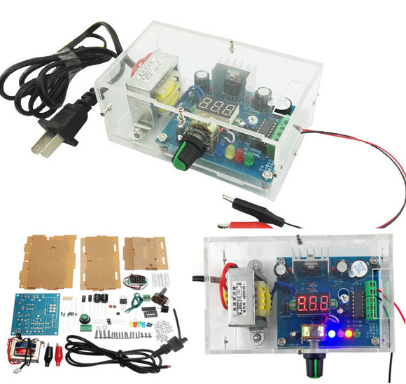 DIY AC 220V to DC 1.25V-12V LM317 Adjustable Power Supply Module Kit With Housing