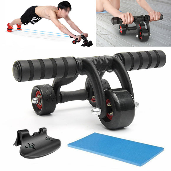 IPRee 3 Wheels Abdominal Roller Ab Muscle Fitness Workout Training System Gym Exerciser