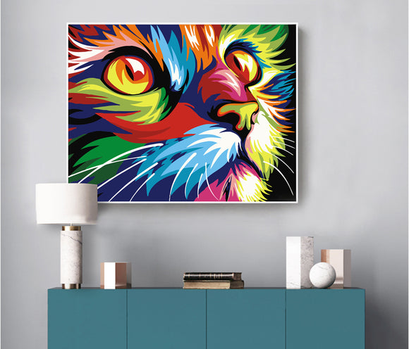 Digital Diy Oil Painting By Numbers Wall Decor On Canvas Oil Paint Coloring By Number Drawing Animal