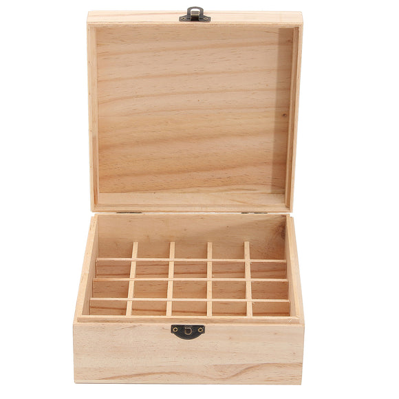 25 Grids Wooden Box Bottles Container Storage for Essential Oil Jewelry