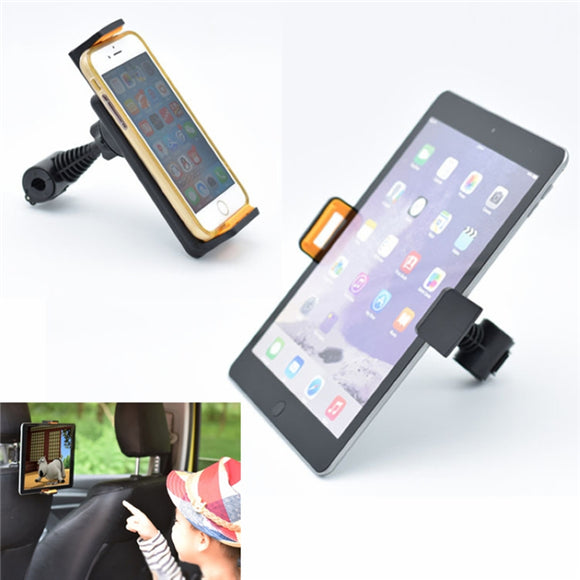 Universal 360 Rotation Car Back Seat Clamp Head Rest Mount Holder for 4-12 inches Phone Tablet
