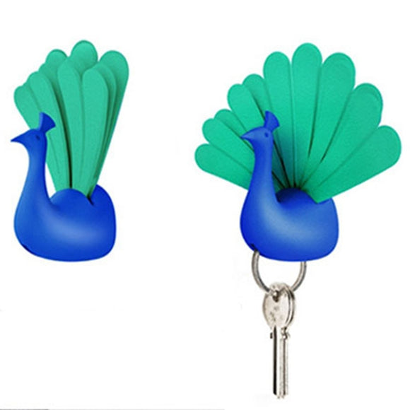 Peacock Wall Magnetic Key Holder Peacock Spread Its Wings Keychain Walls Storage