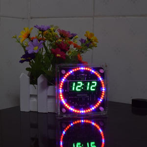 Geekcreit Upgrade DIY EC1515B DS1302 Light Control Rotation LED Electronic Clock Kit Size 81x81x2mm