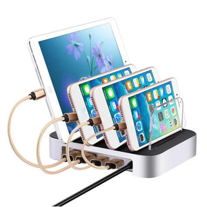 Universal 4 USB Multi-Port USB Wall Charger Charging Station Holder Stand Dock for Mobile Phone