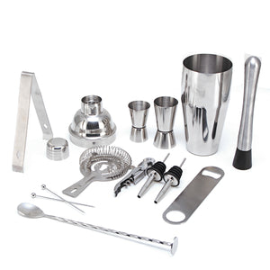 13Pcs 750ML Stainless Steel Cocktail Jigger Mixer Bar Drink Shaker Bartender Set