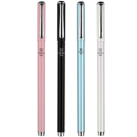 Deli Cute 0.5mm Metal Ballpoint Gel Pen For School Writing Supply