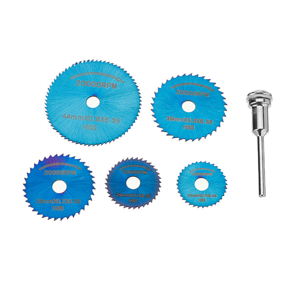 Drillpro 6pcs HSS Circular Saw Blades Set Bule Nano Coated Saw Blade for Rotary Tools