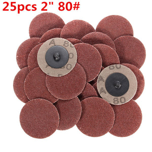 25pcs 2 Inch 80 Grit Roll Lock Sanding Discs R-Type Abrasive Sanding Pads