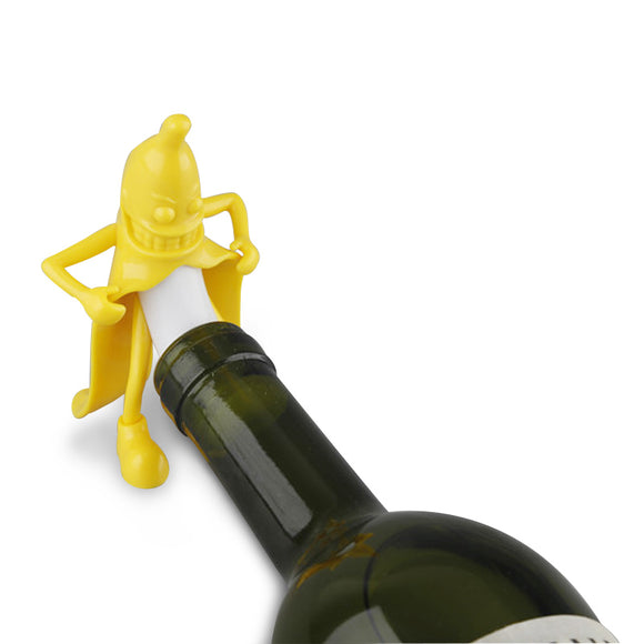 KCASA KC-SP004 Funny Mr. Banana Wine Stopper Novelty Bar Tools Wine Cork Bottle Plug Perky Interesti