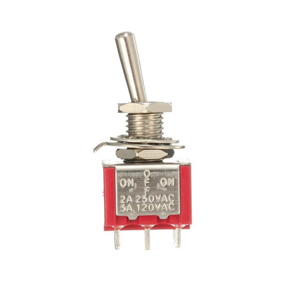 Red Toggle Switch DPDT On-Off-On 6 PINs 3 Position 5A 120Vac /2A 250Vac