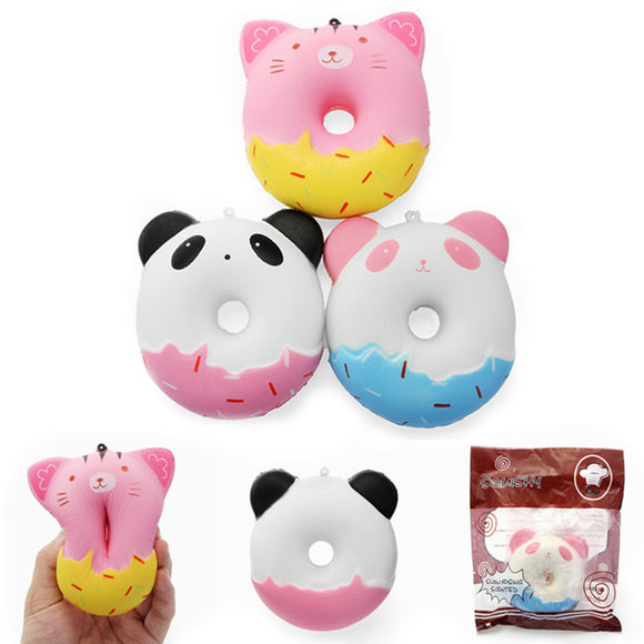 SquishyShop Cute Animals Donut 10cm Squishy Soft Slow Rising With Packaging Collection Gift Decor