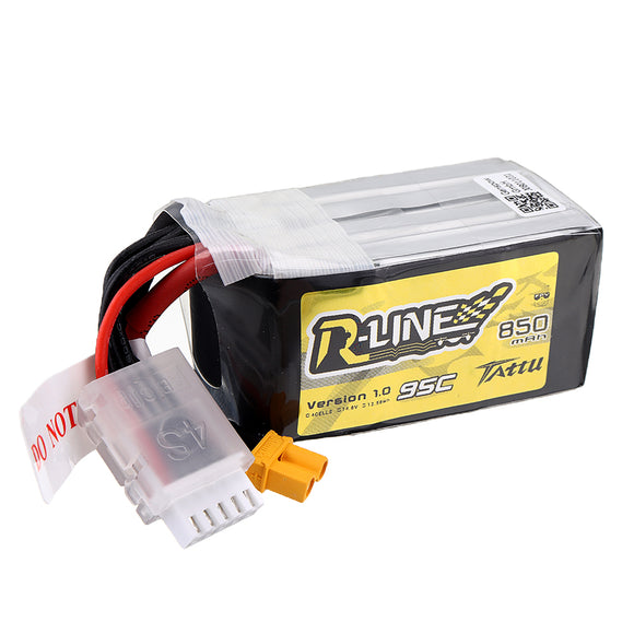 Tattu R-Line V1.0 14.8V 850mAh 95C 4S1P Lipo Battery XT30 Plug for RC Racing Drone