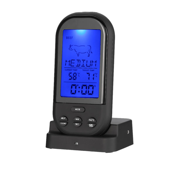 TS-HY62  0-250 Wireless Digital Black Thermometer With Timer Sensor Probe Temperature Measurement Instrument