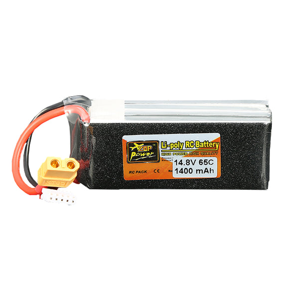 ZOP Power 14.8V 1400mAh 65C 4S Lipo Battery XT60 Plug