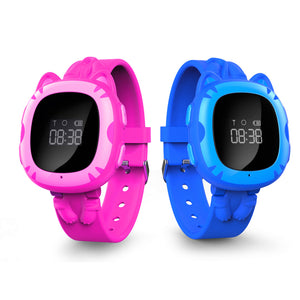 SMA Cat GPS GPRS WIFI LBS Tracker Waterproof Watch GPS Locator SOS Call Smart Bracelet For Kids