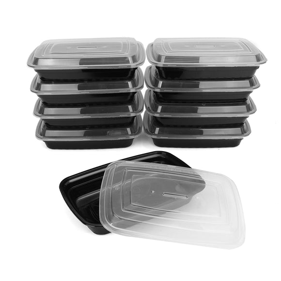 10Pcs 750ml Meal Prep Container Set Plastic Food Storage Reusable Lids Lunch Boxes