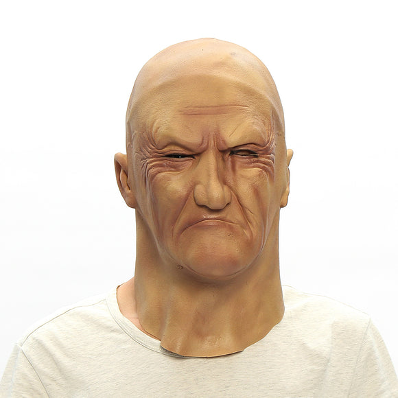 Realistic Old Man Mask Disguise Halloween Fancy Bruiser Latex Party Face Mask