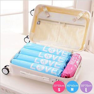 2pcs Travel Vacuum Waterproof Storage Bag Clothes Space Saver Seal Compressed Organizer