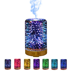 Loskii LH-952 3D LED Lights Oil Diffuser Ultrasonic Cool Mist Aromatherapy Humidifier 16 Color 100ML