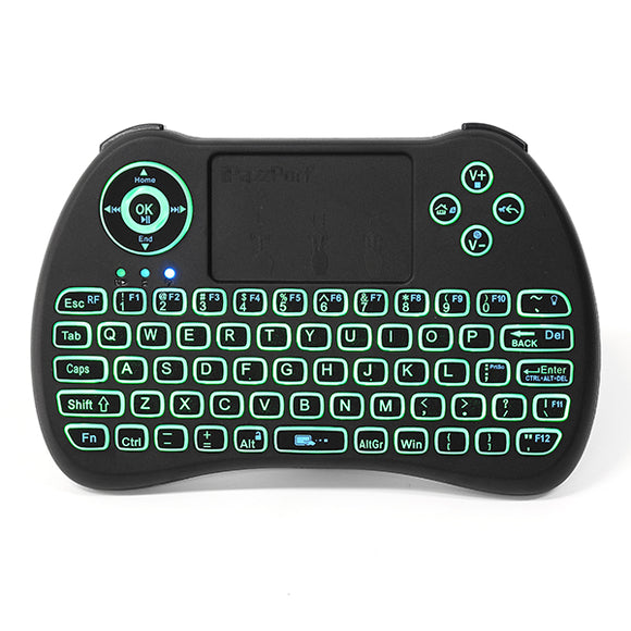 iPazzPort KP-810-21Q 2.4G Wireless Spainish Three Color Backlit Mini Keyboard Touchpad Air Mouse