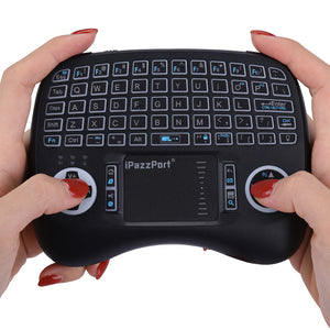 iPazzPort KP-81-21-T 2.4G Wireless White Backlit Mini Keyboard Touchpad Airmouse