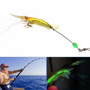 ZANLURE 5pcs 7cm 7g Noctilucent Soft Prawn Shrimp Fishing Lure Bait