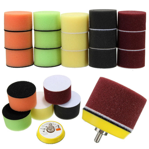 Drillpro 16pcs 2 Inch Sponge Flat Polishing Buff Pad for Car Polisher