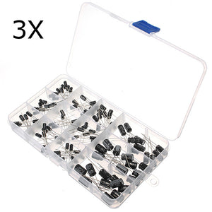 360 Pcs 1uF-470uF Electrolytic Capacitor Aluminum Electrolysis With Component Box