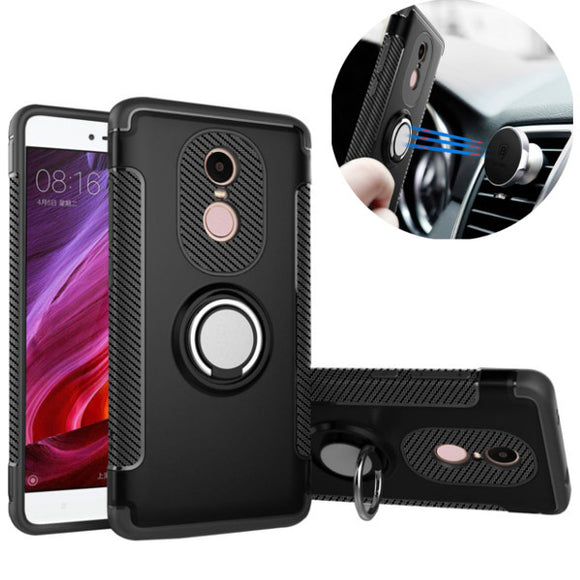 Bakeey Armor Shockproof Magnetic 360 Rotation Ring Holder TPU+PC Back Case For Xiaomi Redmi Note 4