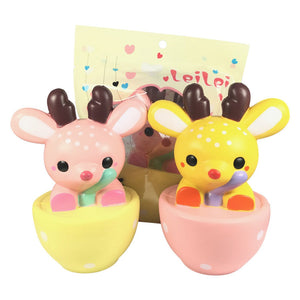 2PCS LeiLei Squishy Jumbo Teacup Deer Christmas Elk 14cm Slow Rising Original Packaging Gift Collection Toy