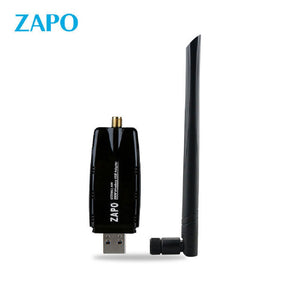 ZAPO Wifi Adapter AC 300Mbps Wireless Wifi Dongle 5Ghz/2.4Ghz Long Range WIFI Receiver Adapter  USB with High Gain Antenna Compatible Windows XP/Vista/7/8.1/10