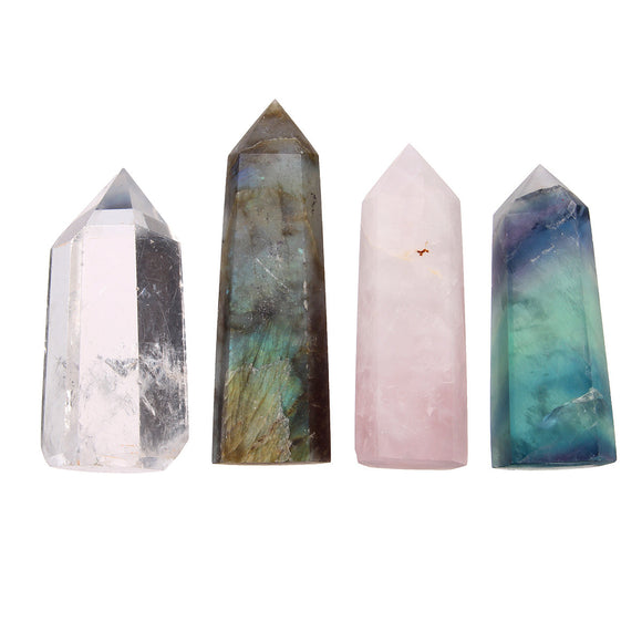 4pcs Quartz Crystal Healing Health Stone Pendant Charm Decoration DIY