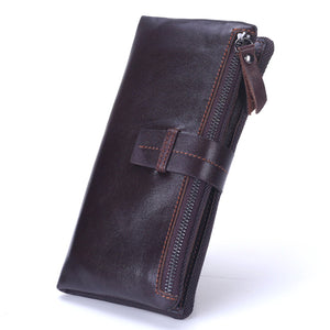 Men Genuine Leather Long Wallet Vintage Card Holder Wallet Coolest Wallet