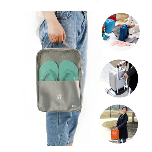 IPRee Polyester Waterproof Shoe Bag Handle Cubes Tote Box Case Storage for 3 Pairs of Shoes