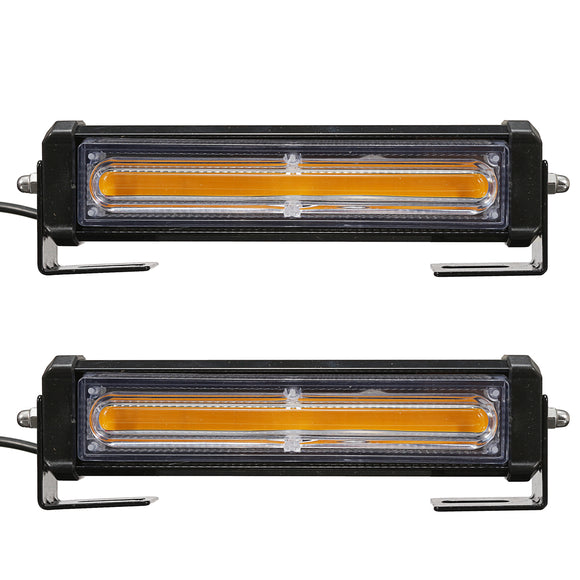 COB LED Car Front Grille Flashing Lights Emergency Warning Strobe Lamp Bars Amber with Remote