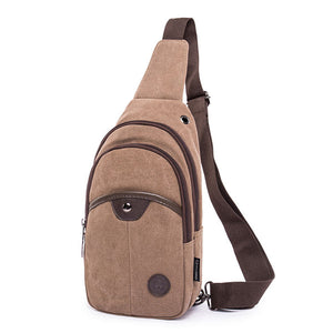 Multi Pocket Crossbody Bag Canvas Shoulder Bag Casual Chest Bag For Men