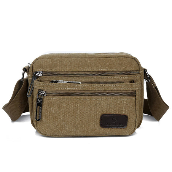 Men Canvas Leisure Crossbody Bag Outdoor Travel Capacity Shoulder Bag