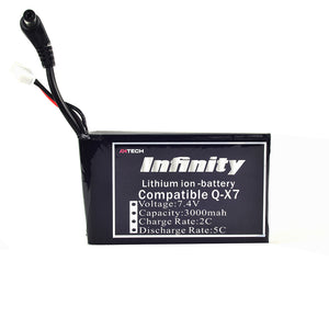 AHTECH Infinity 7.4V 3000mAh 2S 2C-5C Lipo Battery for Frsky Q X7 Transmitter