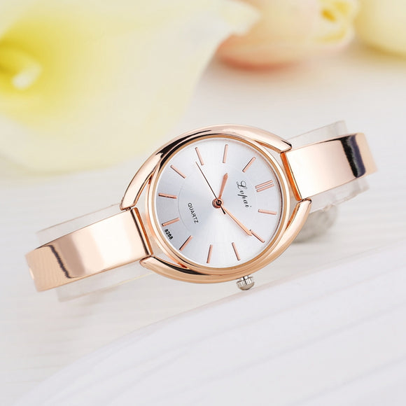 LVPAI LP025 Elegant Designed Ladies Watch Rose Golden Quartz Wrist Watch