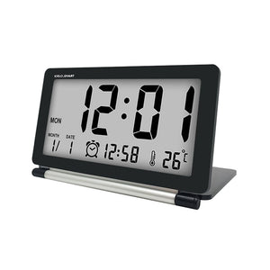 Loskii DC-11 Electronic Travel Alarm Clock Folding Desk Clock With Temperature Date Time Calendar