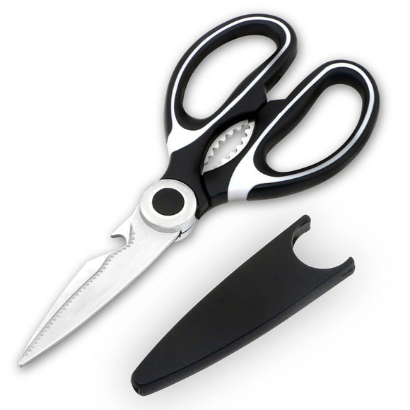 KCASA KC-SS10 Multifunction Kitchen Shears Stainless Steel Heavy Sharp Scissors Nutcracker Opener