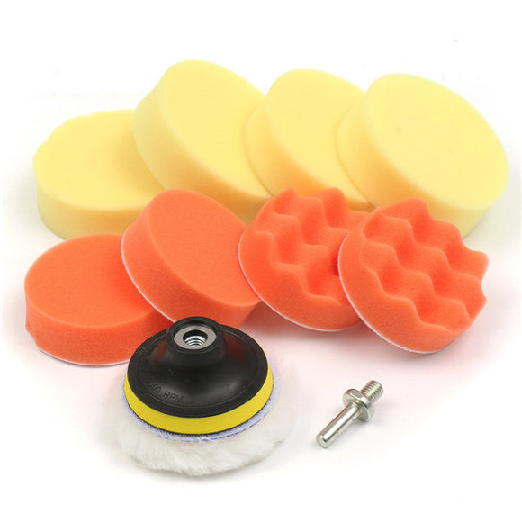 6pcs 3 Inch Polishing Buffer Pad with Drill Adapter and Waxing Pads